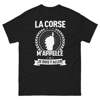 Thumbnail for T-shirt Corse noir - La Corse m'appelle et je dois y aller
