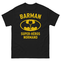 Thumbnail for T-shirt Normand noir - Barman Super Héros design sombre