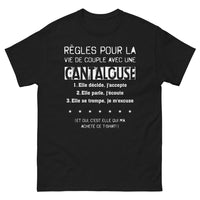 Thumbnail for T-shirt Catalan noir - Règles pour la vie de couple humoristiques