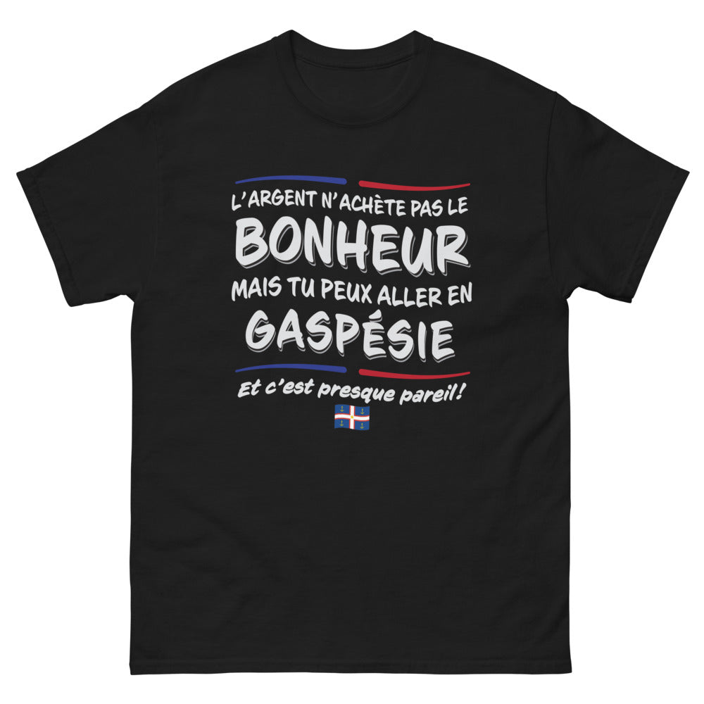 T-shirt Gaspésie noir - Presque le bonheur à porter