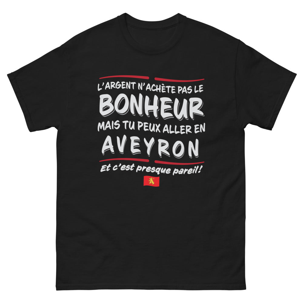 T-shirt Aveyron noir - L'argent n'achète pas le bonheur
