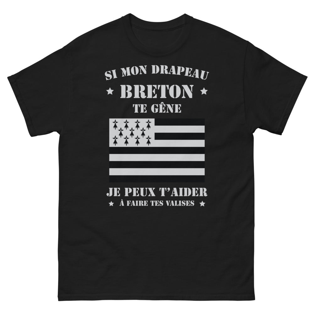 T-shirt Bretagne noir - Si mon drapeau breton te gêne