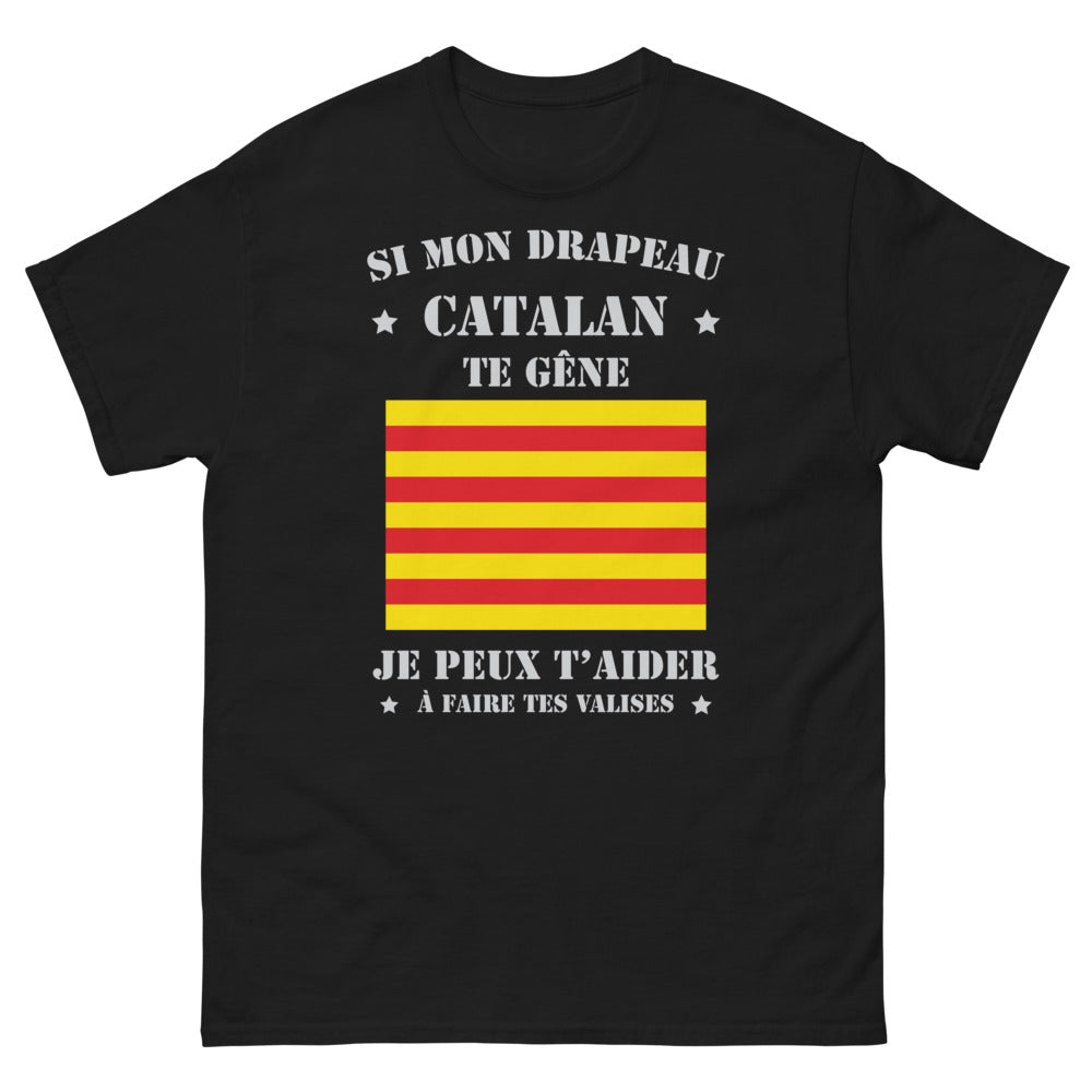 T-shirt Catalogne noir - Fais tes valises avec humour