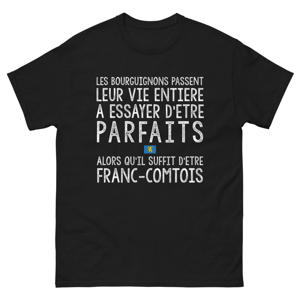 T-shirt Franc-Comtois noir - Les Bourguignons passent leur vie entière