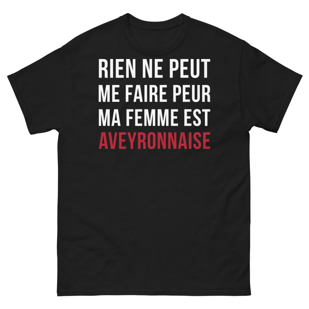 T-shirt Aveyron noir - Rien ne peut me faire peur, humour