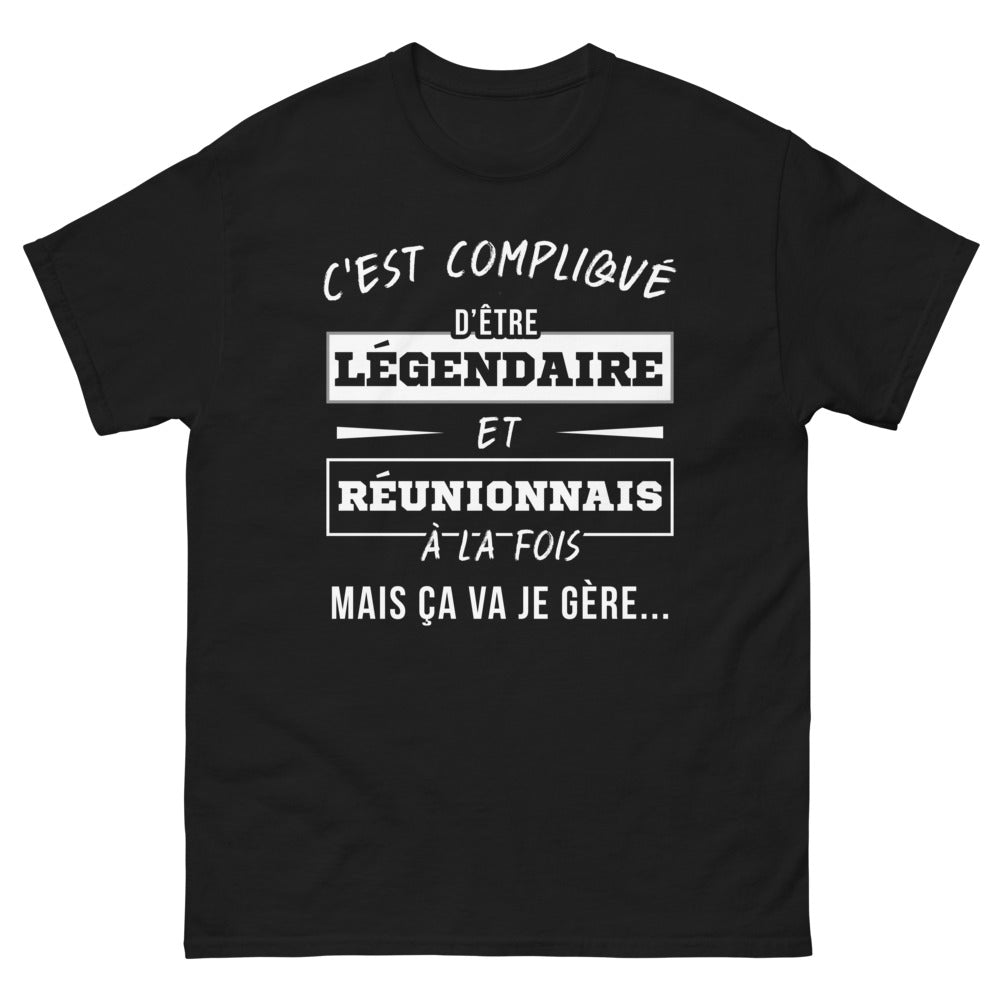 T-shirt Réunionnais noir - C'est compliqué, mais ça va