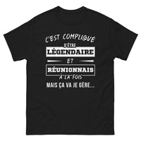 Thumbnail for T-shirt Réunionnais noir - C'est compliqué, mais ça va