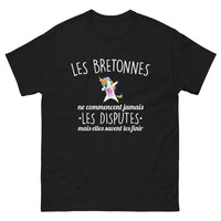 Thumbnail for T-shirt Bretagne noir - Les Bretonnes Ne Commencent Jamais Les Disputes