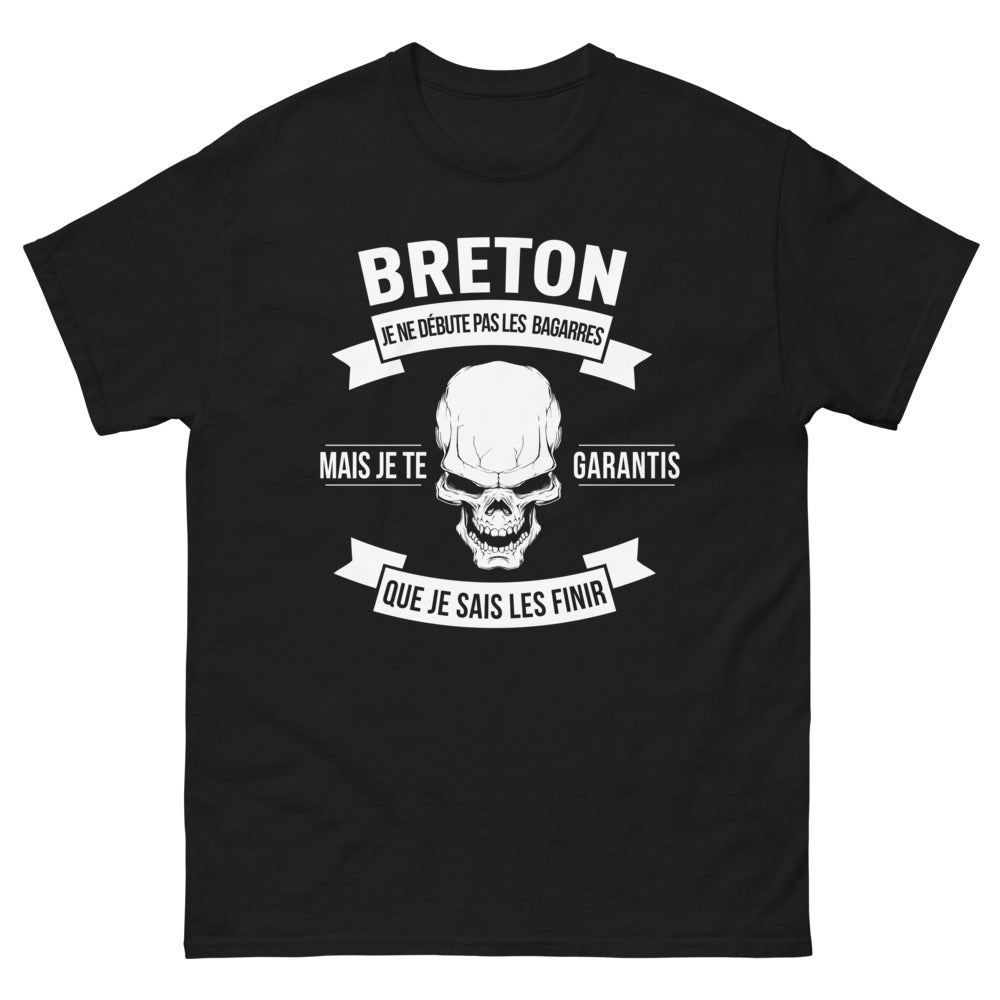 T-shirt Bretagne noir - Je Ne Débute Pas Les Bagarres, Mais Je Sais Les Finir