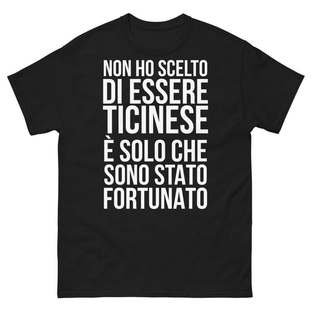 T-shirt Ticino noir - Non ho scelto di essere ticinese