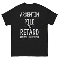 Thumbnail for T-shirt Argentine noir - Pile en retard comme toujours