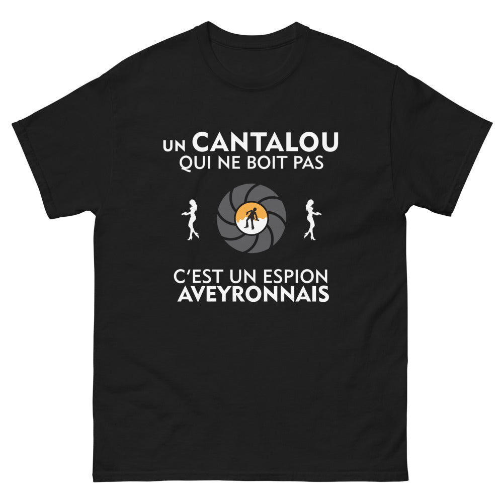 T-shirt Aveyron noir - Un Cantalou qui ne boit pas, humour