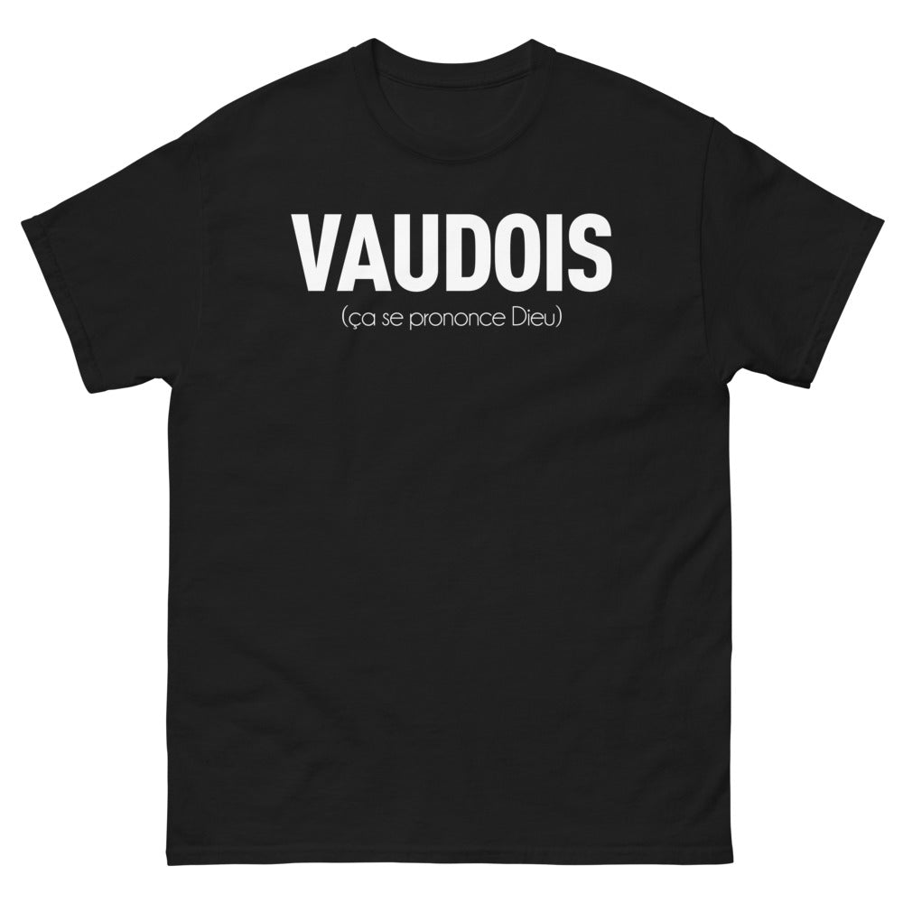 T-shirt Vaudois noir - Ça se prononce Dieu
