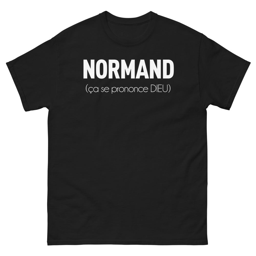 T-shirt Normand noir - Normand, ça se prononce Dieu