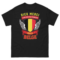 Thumbnail for T-shirt Belgique noir - Dieu Merci Je Ne Suis Pas Français Mais Belge