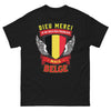 T-shirt Belgique noir - Dieu Merci Je Ne Suis Pas Français Mais Belge