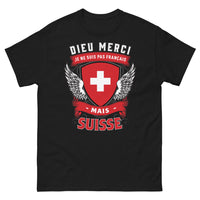 Thumbnail for T-shirt Suisse noir - Dieu merci je ne suis pas Français