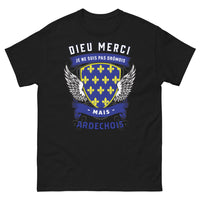 Thumbnail for T-shirt Ardèche noir - Dieu merci, je ne suis pas drômois