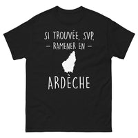 Thumbnail for T-shirt Ardèche noir - Si trouvée, SVP ramener en Ardèche