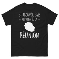 Thumbnail for T-shirt Réunionnais noir - Si Trouvé, Ramenez-moi à la Réunion