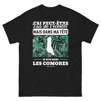 Thumbnail for T-shirt Comores noir - Dans ma tête je suis aux Comores