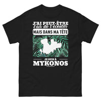 Thumbnail for T-shirt Mykonos noir - J'ai peut-être l'air de t'écouter