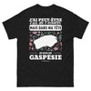 T-shirt Gaspésie noir - J'ai peut-être l'air de t'écouter