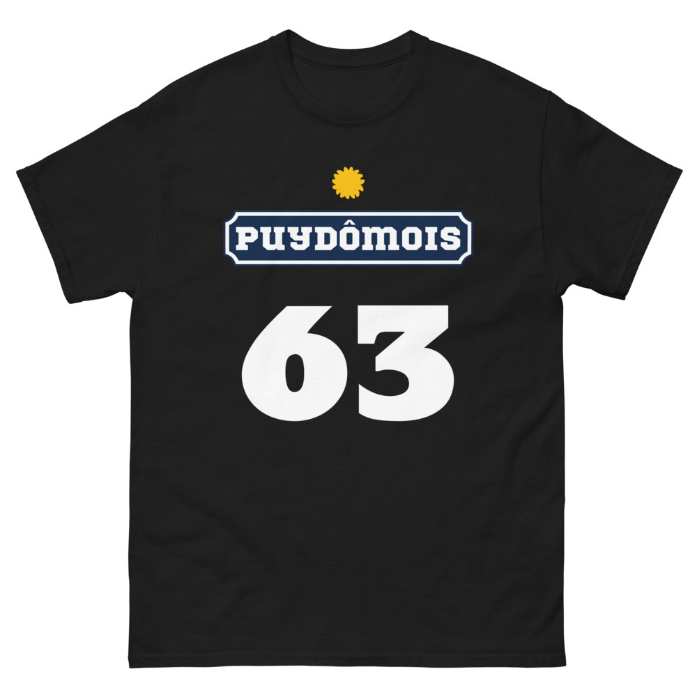 T-shirt Puydômois noir - design authentique et nostalgique