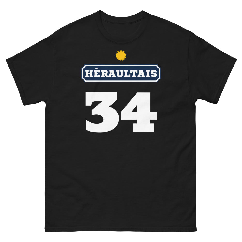 T-shirt Hérault noir - Fier et authentique design