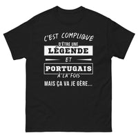 Thumbnail for T-shirt Portugal noir - Je gère avec humour