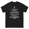 T-shirt Alsace noir - Attention Papa Alsacien, plus cool