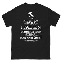 Thumbnail for T-shirt Italie noir - Attention Papa Italien: Plus Cool Qu'un Papa Normal face