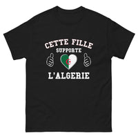 Thumbnail for T-shirt Algérie noir - Cette fille supporte l'Algérie
