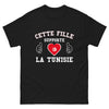 T-shirt Tunisie noir - Cette fille supporte la Tunisie