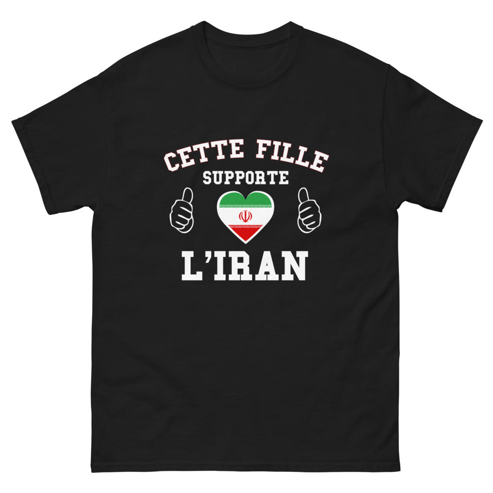 T-shirt Iranien noir - Cette Fille Supporte l'Iran