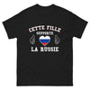 T-shirt Russie noir - Cette fille soutient la Russie
