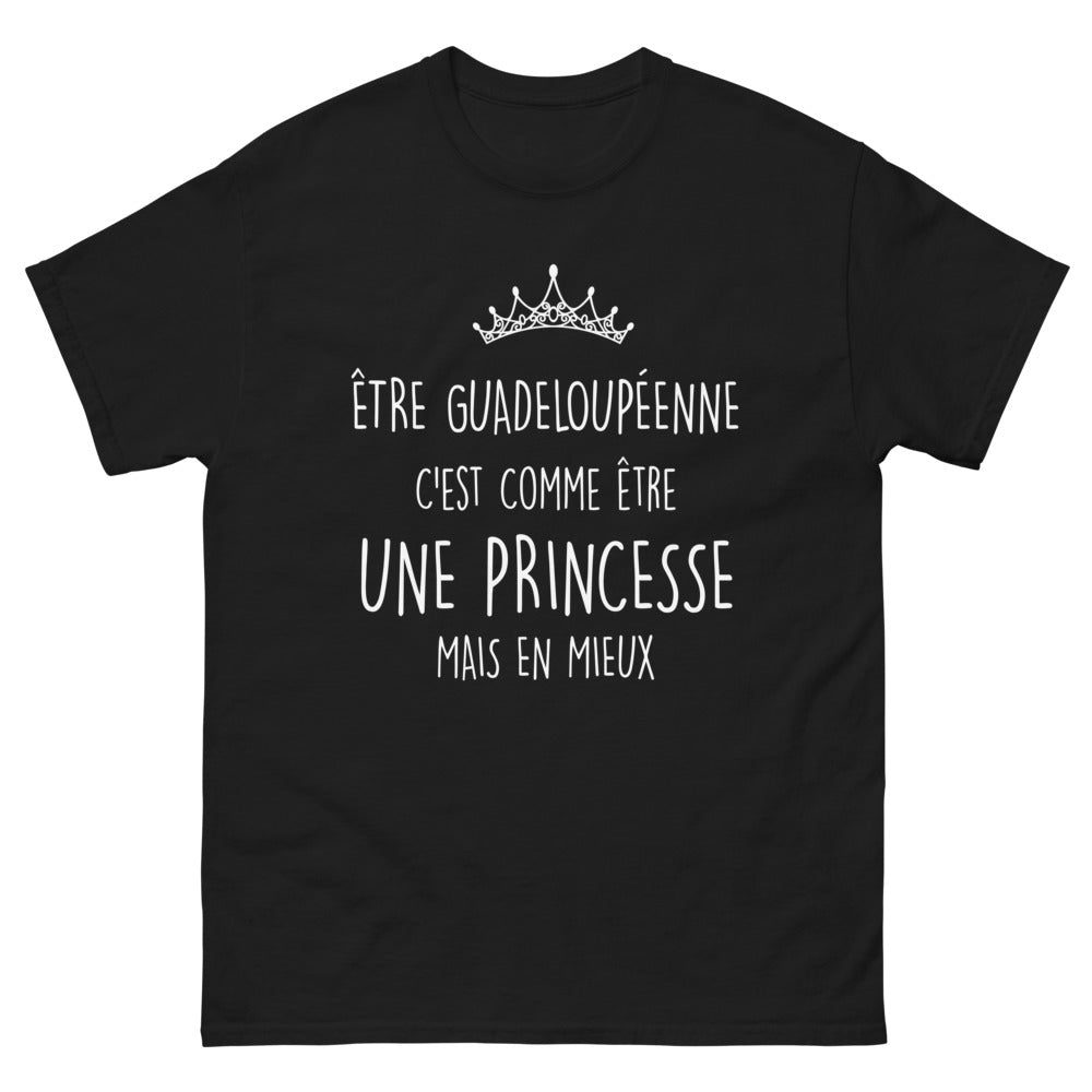 T-shirt Guadeloupe noir - Être princesse, mais en mieux
