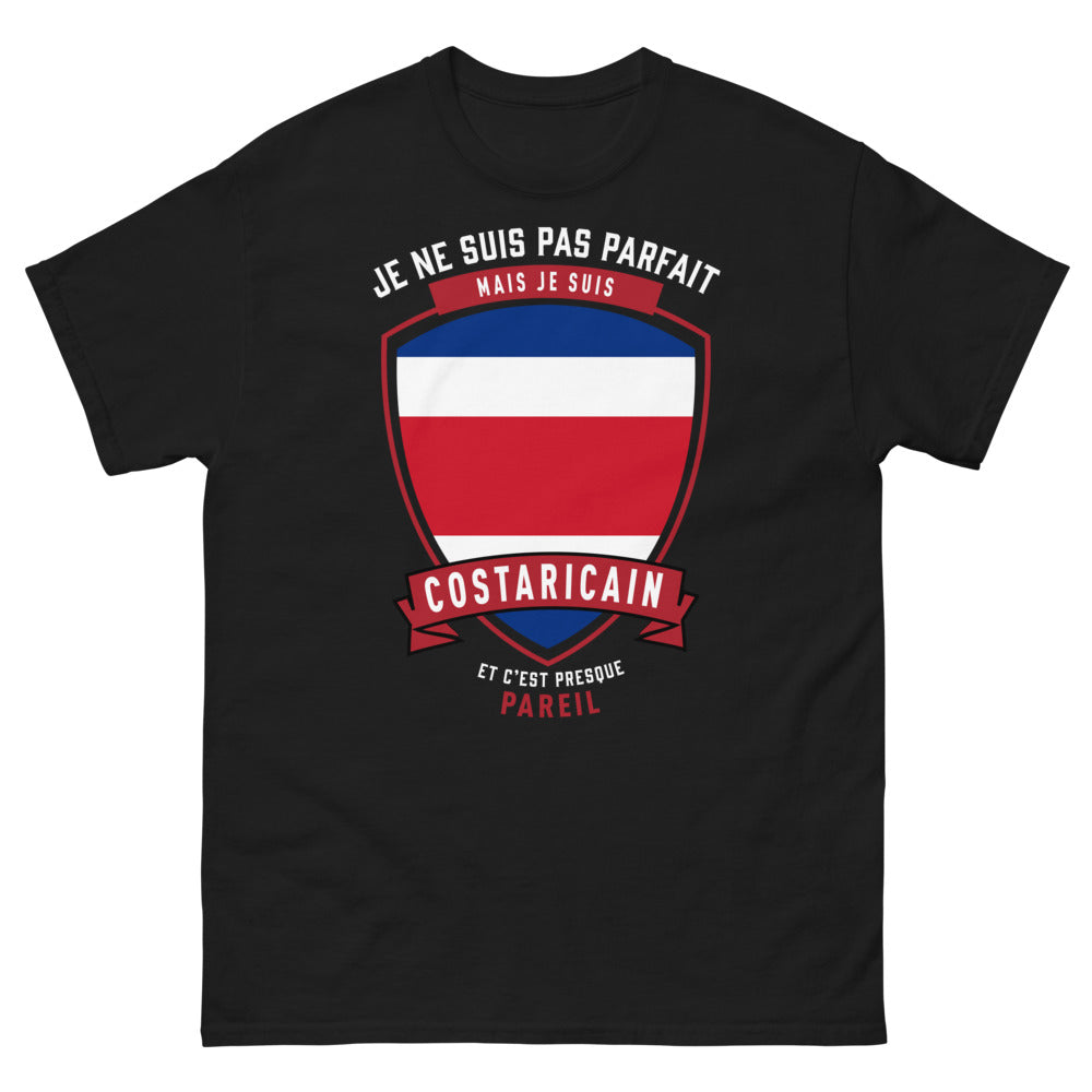 T-shirt Costa Rica noir - Je ne suis pas parfait mais je suis Costaricain