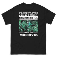Thumbnail for T-shirt Maldives noir - J'ai peut-être l'air de t'écouter