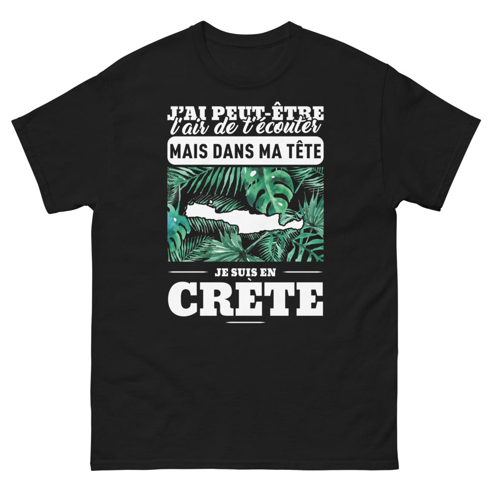 T-shirt Crète noir - J'ai Peut-être l'Air de T'Écouter