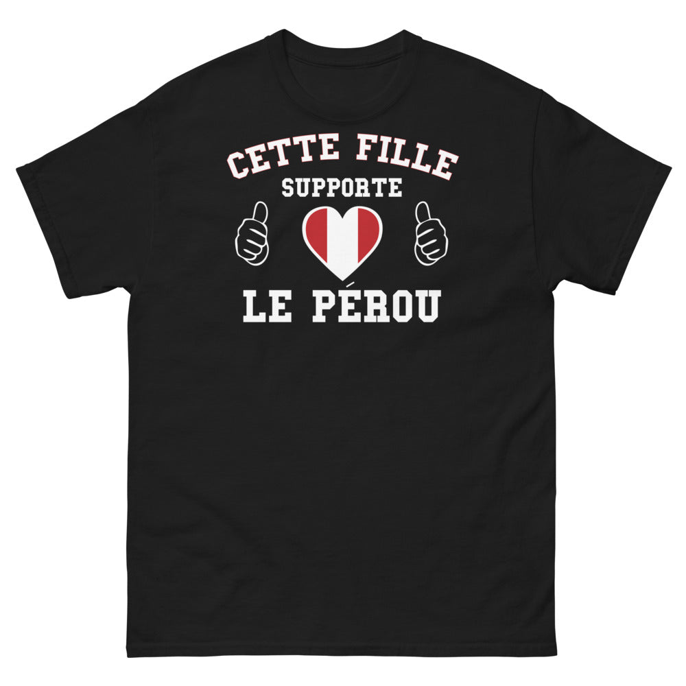 T-shirt Pérou noir - Cette Fille Supporte le Pérou