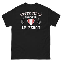 Thumbnail for T-shirt Pérou noir - Cette Fille Supporte le Pérou