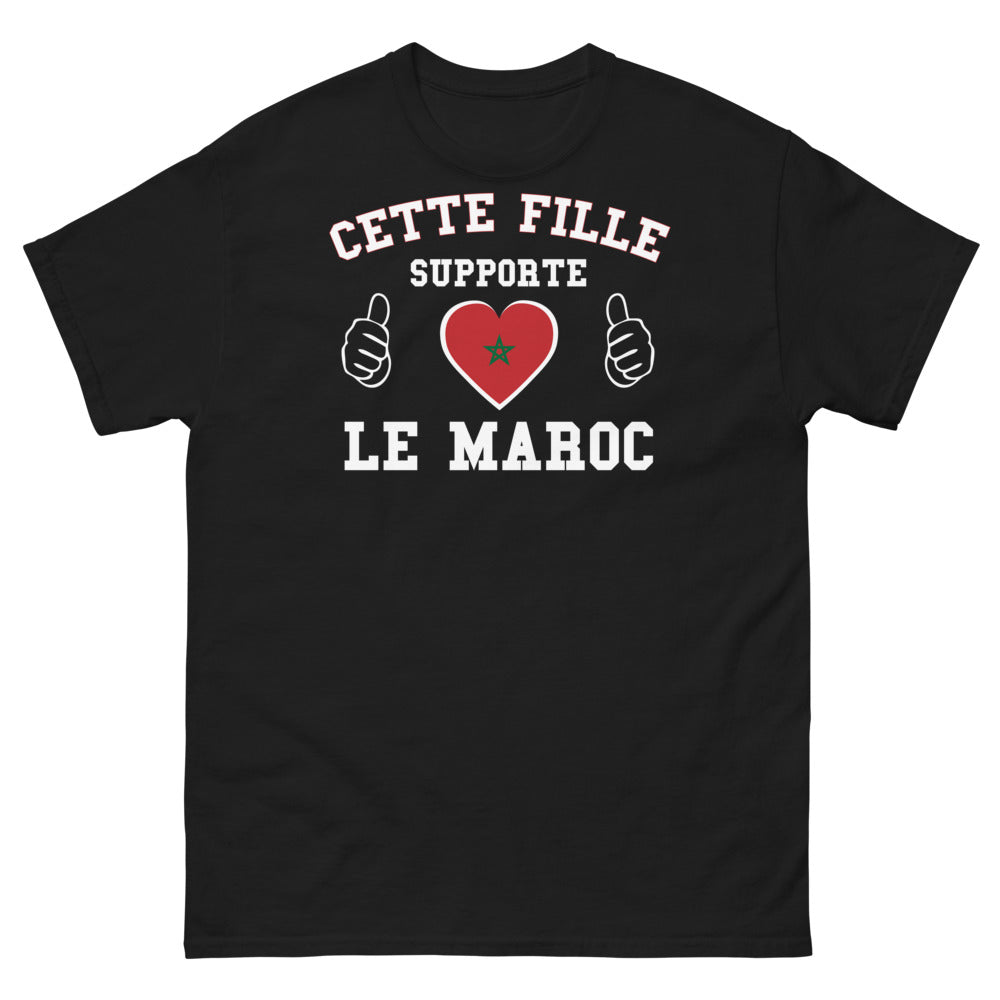 T-shirt Maroc noir - Cette fille supporte le Maroc