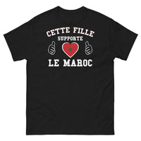 Thumbnail for T-shirt Maroc noir - Cette fille supporte le Maroc