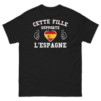 Thumbnail for T-shirt Espagne noir - Fille qui supporte l'Espagne