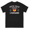 T-shirt Espagne noir - Fille qui supporte l'Espagne