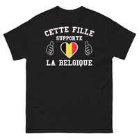 Thumbnail for T-shirt Belgique noir - Fille qui supporte la Belgique