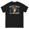 T-shirt Belgique noir - Fille qui supporte la Belgique