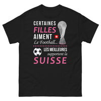 Thumbnail for T-shirt Football Suisse noir - Filles qui aiment le football