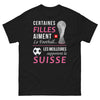 T-shirt Football Suisse noir - Filles qui aiment le football
